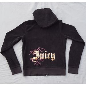 Juicy Couture: Black Velour Tracksuit Jacket